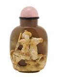 A Carved Agate Snuff Bottle