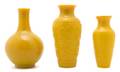 A Group of Three Chinese Yellow Glass Vases