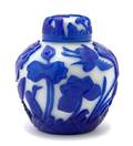 A Chinese Peking Glass Lidded Ginger Jar