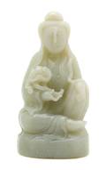 A Carved Jade Figure of Guanyin