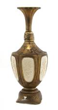 A Japanese Ivory Gilt and Patinated Metal Vase