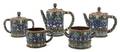 A Russian Enameled Five Piece Tea Set