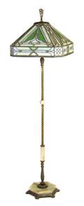 An American Leaded Glass Floor Lamp