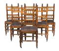 A Set of Six Folk Art Inlaid Side Chairs