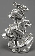 452 Mexican Silver Frog Pile Stacking Sculpture