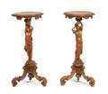 A Pair of American Carved Figural Pedestals