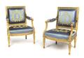 A Pair of Louis XVI Giltwood Armchairs