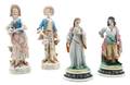 Two Pairs of Continental Porcelain Figures