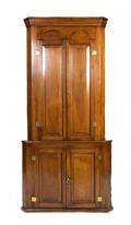 A Queen Anne Style Walnut Corner Cupboard