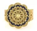 An 18 Karat Yellow Gold and Blue Enamel Ring