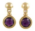 A Pair of 18 Karat Yellow Gold and Amethyst Earrings Antonini