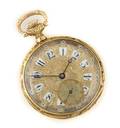 A 14 Karat Yellow Gold Pocket Watch Circa 1895