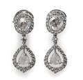 A Pair of 18 Karat White Gold and Rose Cut Diamond Earrings