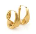 A Pair of 14 Karat Yellow Gold Freeform Earrings