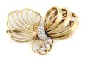 An 18 Karat Yellow Gold and Diamond Brooch