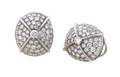 A Pair of 14 Karat White Gold Diamond Pave Earrings