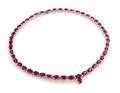 A 14 Karat White Gold Ruby and Diamond Necklace