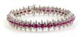 An 18 Karat White Gold Ruby and Diamond Bracelet