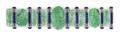 An 18 Karat White Gold Carved Jadeite Lapis Lazuli and Diamond Bracelet Mauboussin