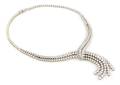 An 18K White Gold and Diamond Lariat Necklace