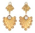A Pair of 18 Karat Yellow Gold and Diamond Earrings