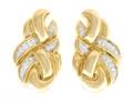 A Pair of 18 Karat Yellow Gold Platinum and Diamond Earrings Chaavae