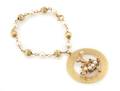 A 14 Karat Yellow Gold and Cultured Pearl Bracelet
