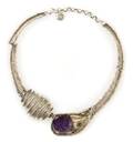 A Sterling Silver and Amethyst Necklace Circa 1970