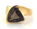 A 14 Karat Yellow Gold and Smoky Quartz Ring