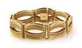 An 18 Karat Yellow Gold Textured Link Bracelet