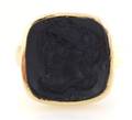 A 14 Karat Yellow Gold and Onyx Intaglio Ring