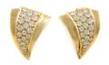 A Pair of 14 Karat Yellow Gold and Diamond Ear Clips