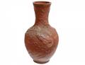 CARVED RED POTTERY DRAGON VASE