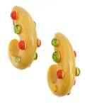 A Pair of Dominique Aurientis Yellow Lucite Earclips