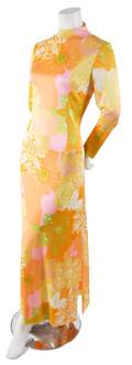 An Anne Fogarty Pastel Print Maxi Dress