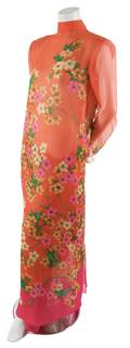 A Hanae Mori Orange Floral Print Ensemble