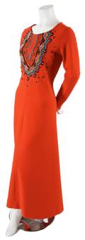 A Red Orange Wool Dress