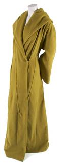 A Jacques Fath Chartreuse Melton Wool Fell Length Coat