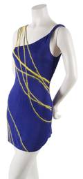 A Gianni Versace Blue Knit Dress