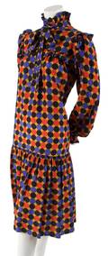An Yves Saint Laurent Polka Dotted Silk Dress
