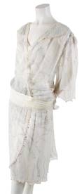 A Zandra Rhodes Cream Silk Dress