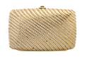 A Judith Leiber Gold and Crystal Minaudiere