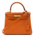 An Hermes Orange Leather Kelly