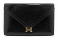 An Hermes Black Leather Envelope Style Bag