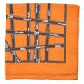 An Hermes Orange Silk Pocket Square