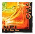 A Chanel Neon Silk Scarf