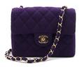 A Chanel Purple Quilted Fabric Bag
