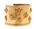 A Dominique Aurientis Hammered Goldplated Cuff