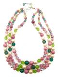 A Christian Dior Three Strand Multicolor Beaded Necklace