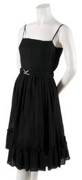 A Philippe Venet Black Chiffon Cocktail Dress